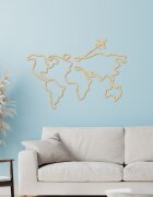 Sentop Designerska drewniana mapa świata na ścianę | WorldLines