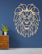 Sentop Geometryczny drewniany obraz ścienny z głową lwa | LEONART
