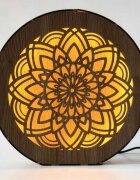 Sentop Ściemnialna drewniana lampa Mandala | HEARF