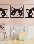 Stylesa Obraz na ścianie kota wykonanego z kolorowej drewnianej sklejki
