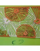 Stylesa Rzeźbiony obraz na ścianie drewnianej sklejki pomarańczowy efekt 3D KODJAK