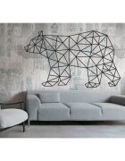 Stylesa SENTOP Rzeźbiony obraz na ścianie niedźwiedzia czarny