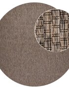 teppich.pl Dywan wewnętrzny i zewnętrzny Venezia taupe 160 cm okrągły