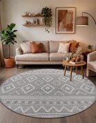 teppich.pl Dywan wewnętrzny i zewnętrzny Verona szary 200 cm okrągłe