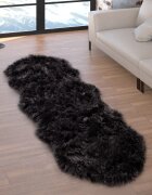 teppich.pl Dywan z wysokim włosiem Playara czarny 30 cm okrągły