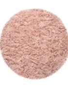 teppich.pl Dywan z wysokim włosiem Playara różowy 60 cm okrągły