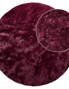 teppich.pl Dywan z wysokim włosiem Silvana fioletowy 80 cm okrągły