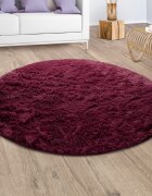 teppich.pl Dywan z wysokim włosiem Silvana fioletowy 80 cm okrągły
