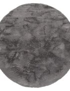 teppich.pl Dywanik futrzany Fluffy antracyt 120 cm okrągły