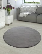 teppich.pl Dywanik futrzany Fluffy antracyt 120 cm okrągły