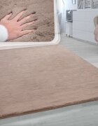 teppich.pl Dywanik futrzany Fluffy beżowy 200 cm kwadratowy