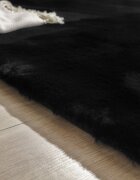 teppich.pl Dywanik futrzany Fluffy_deluxe czarny 120 cm okrągły