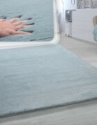 teppich.pl Dywanik futrzany Fluffy turkusowy 200 cm kwadratowy