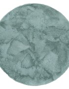 teppich.pl Dywanik futrzany Fluffy turkusowy 200 cm okrągłe