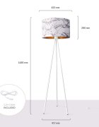 teppich.pl Lampa stojąca Rica białe złoto