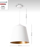 teppich.pl Lampa wisząca Jason białe złoto