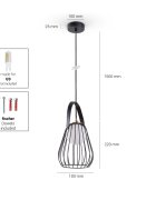 teppich.pl Lampa wisząca Rici czarny