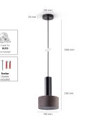 teppich.pl Lampa wisząca Venta ciemnoszary
