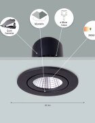 teppich.pl LED-Oprawa sufitowa wpuszczana Elva czarny