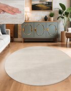 teppich.pl Puszysty dywan Solina krem 120 cm okrągły