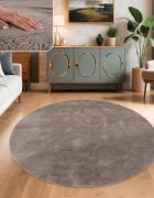 teppich.pl Puszysty dywan Solina taupe 120 cm okrągły