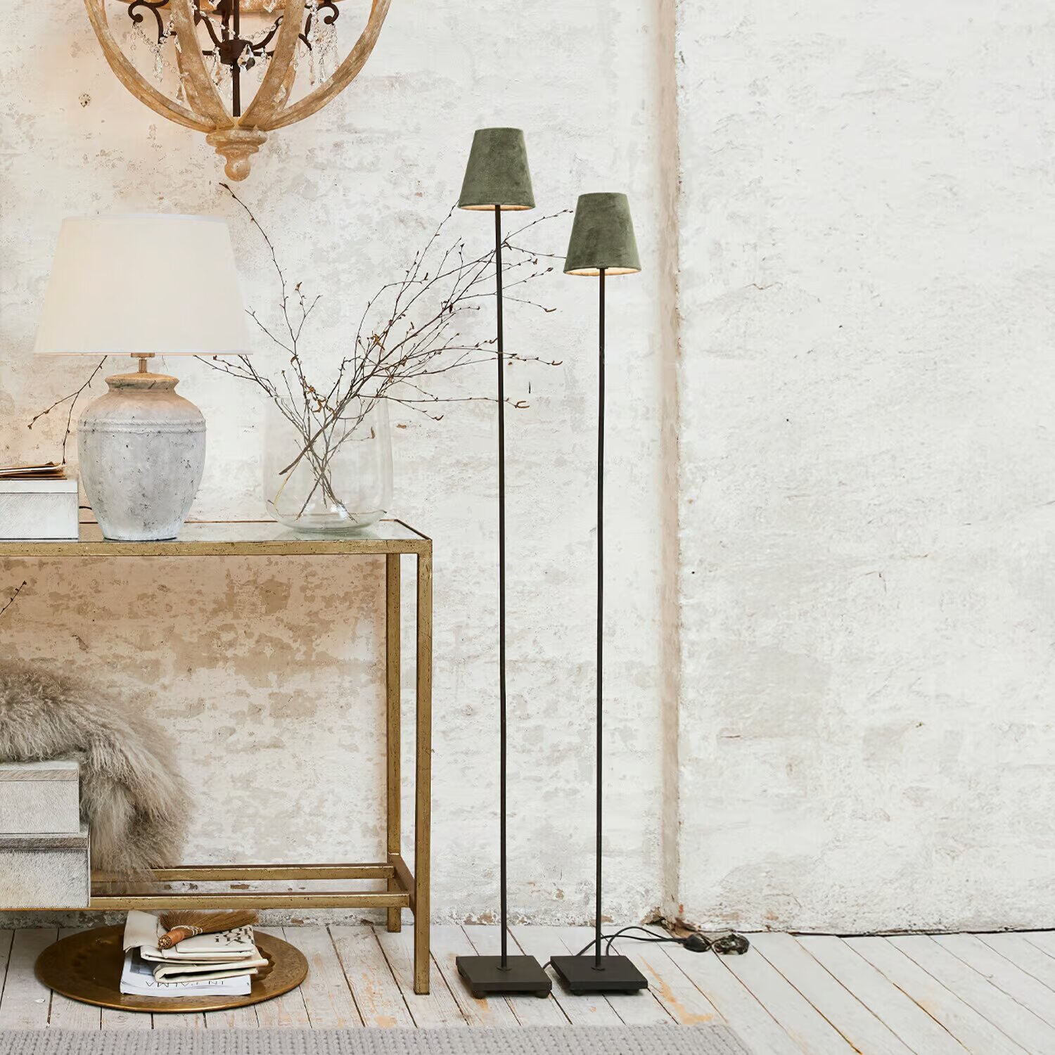 LOBERON Lampa stojąca zestaw 2 szt. Tacoma