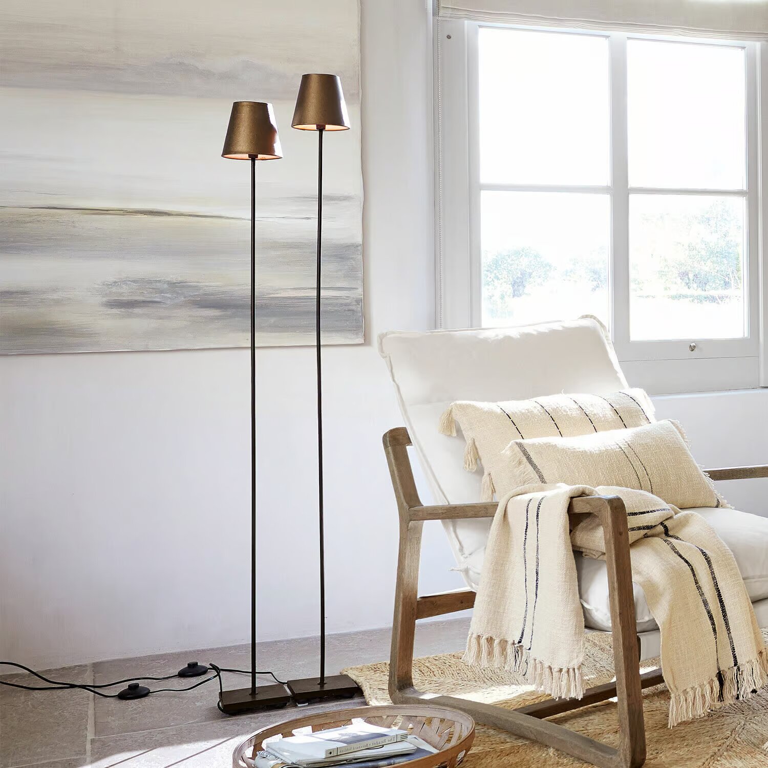LOBERON Lampa stojąca zestaw 2 szt. Tacoma