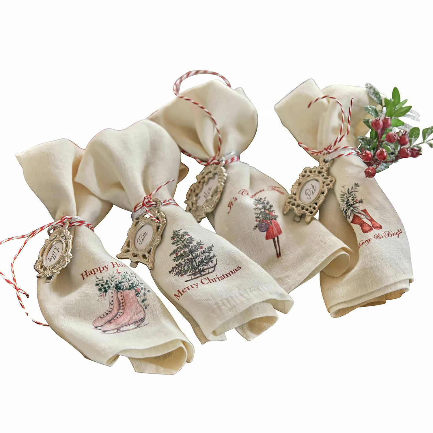 LOBERON Serwetka zestaw 4 szt. Merry & Bright