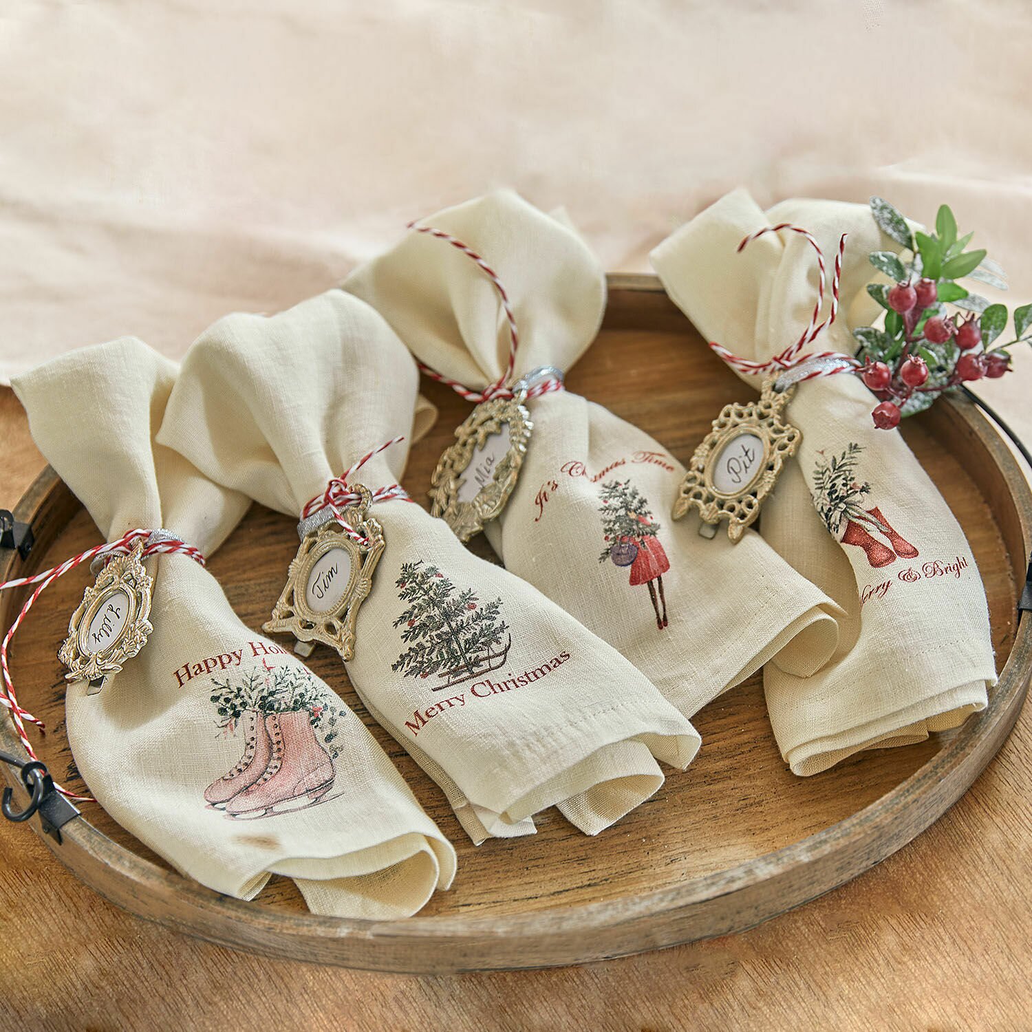 LOBERON Serwetka zestaw 4 szt. Merry & Bright