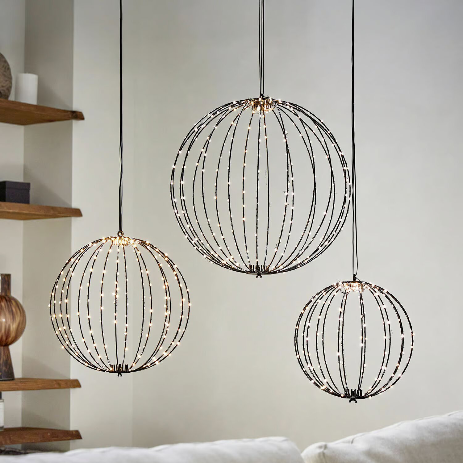 LOBERON Zestaw 3 kul LED Brilliante