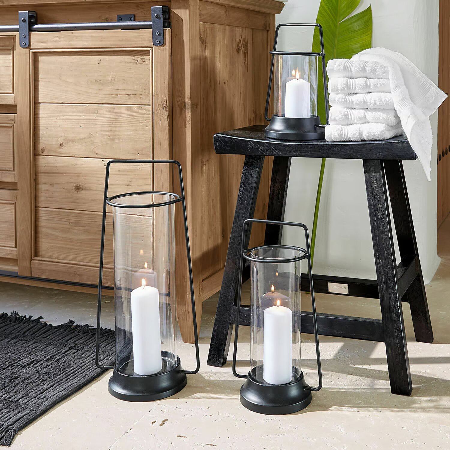 LOBERON Zestaw 3 lampionów Mirandel