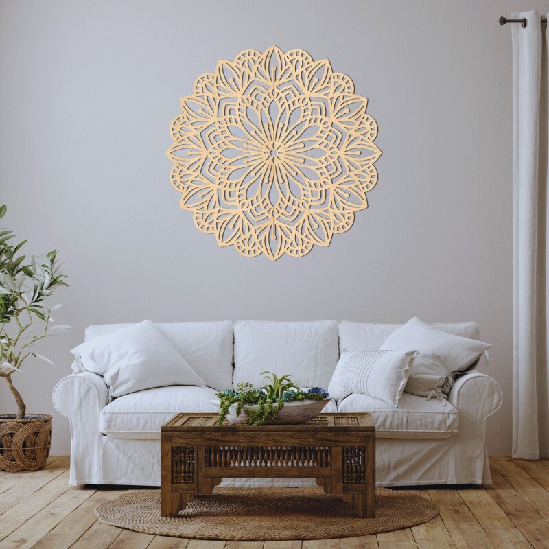 Sentop Drewniana dekoracja ścienna mandala | PETALUM