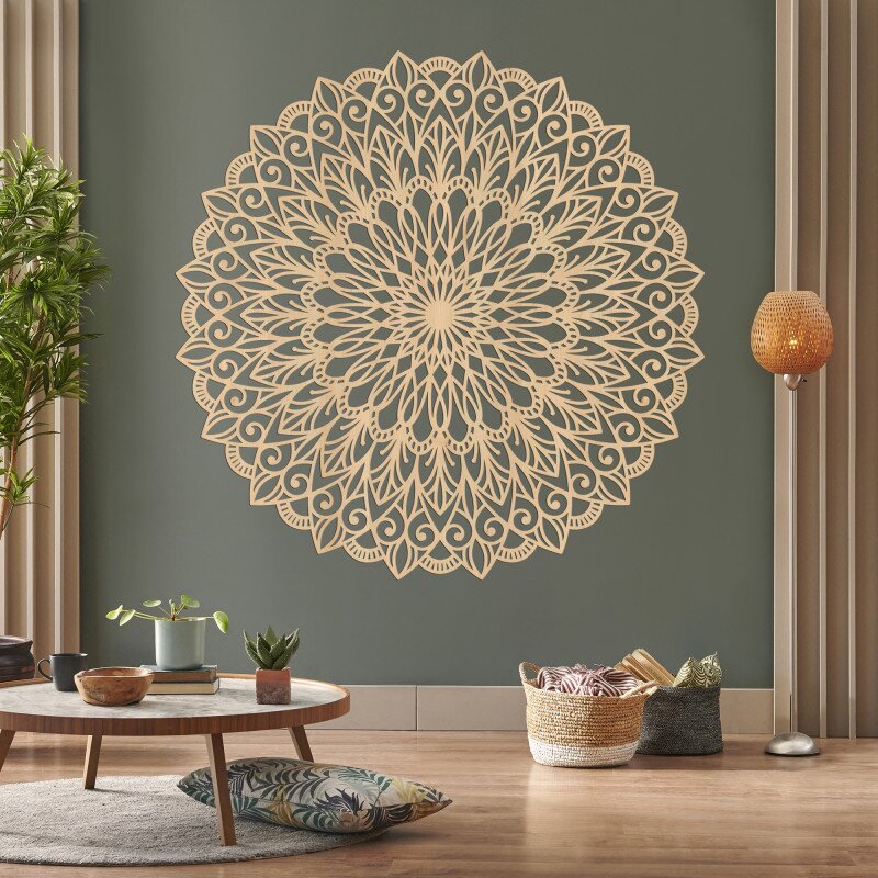 Sentop Drewniana mandala na ścianę – idealny obraz harmonii w przestrzeni | HELGA