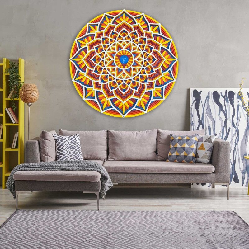 Sentop Drewniana mandala na ścianę z energią feng shui | do 90 cm