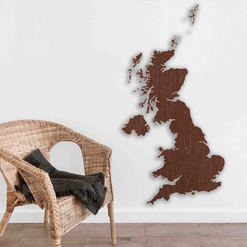 Sentop Drewniana mapa na ścianie Wielka Brytania |