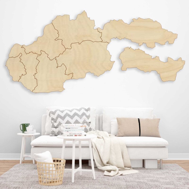 Sentop Drewniana mapa ścienna Slovakia - 8 sztuk |