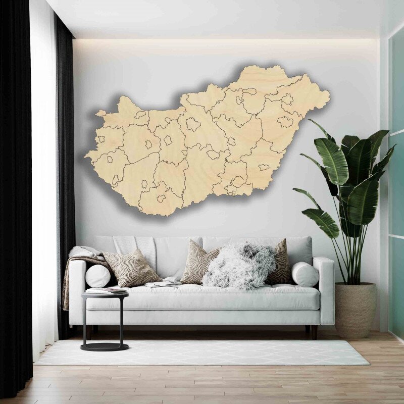 Sentop Drewniana mapa ścienna Węgier - 40 sztuk | M005