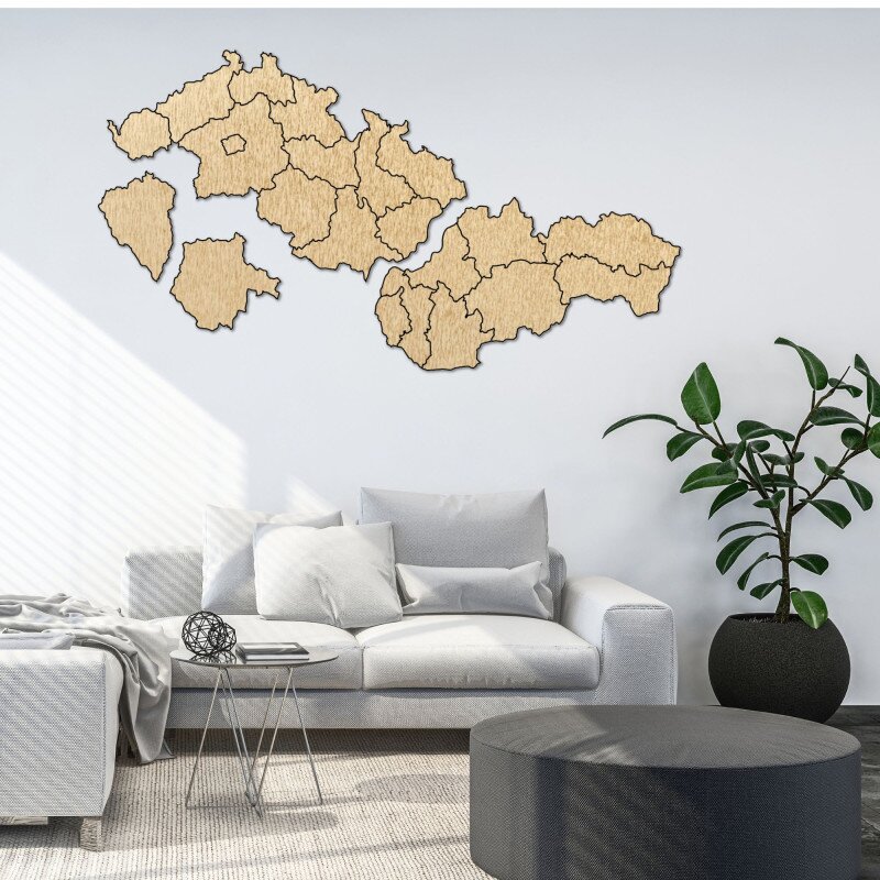 Sentop Drewniana mapa Słowacji i Czech - PUZZLE