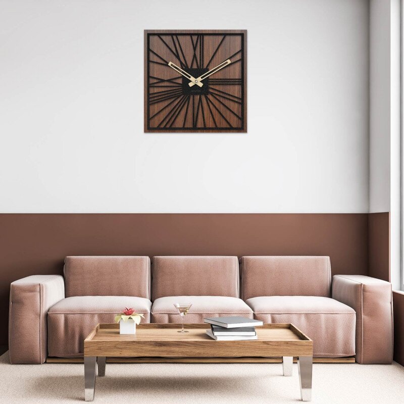 Sentop Drewniany zegar ścienny - | HDFK031 | orzech wenge