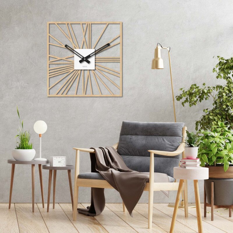Sentop Drewniany zegar ścienny - | HDFK038 | klon