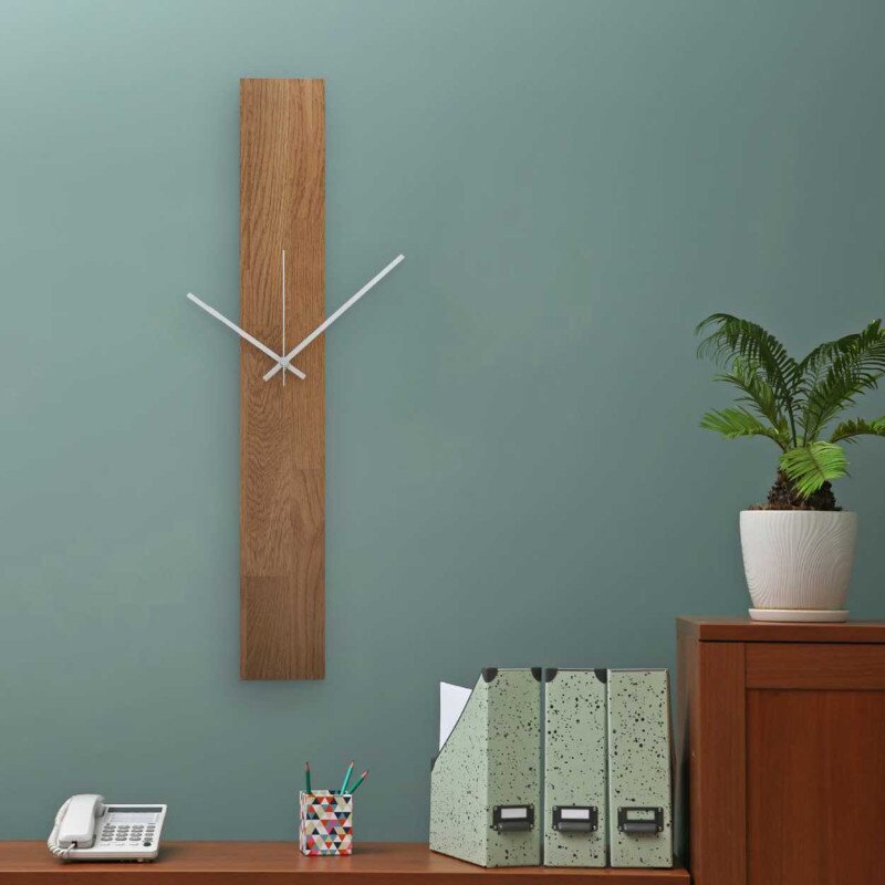 Sentop Drewniany zegar ścienny z dębu nowoczesny design - TKOI