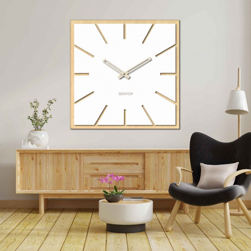 Sentop Drewniany zegar ścienny z płyty HDF KLON - do 50 x 50 cm | HDFK022