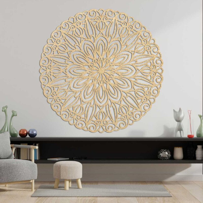 Sentop Elegancka drewniana mandala na ścianę - SOFIS