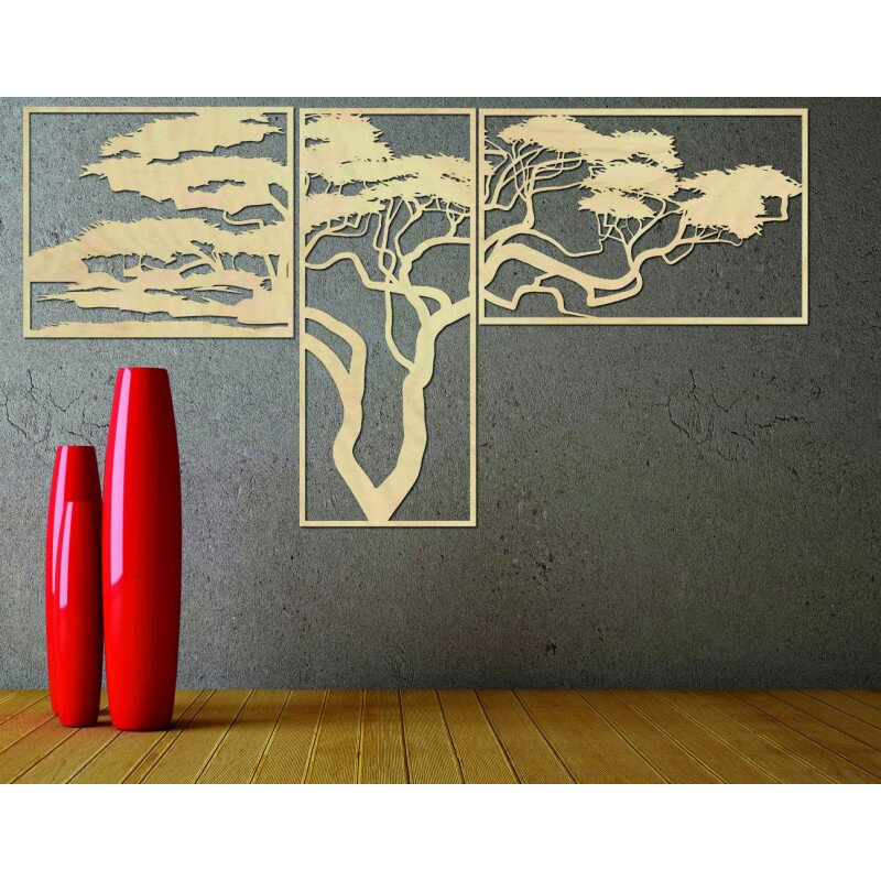 Sentop Malowidło ścienne z trzech części bonsai I