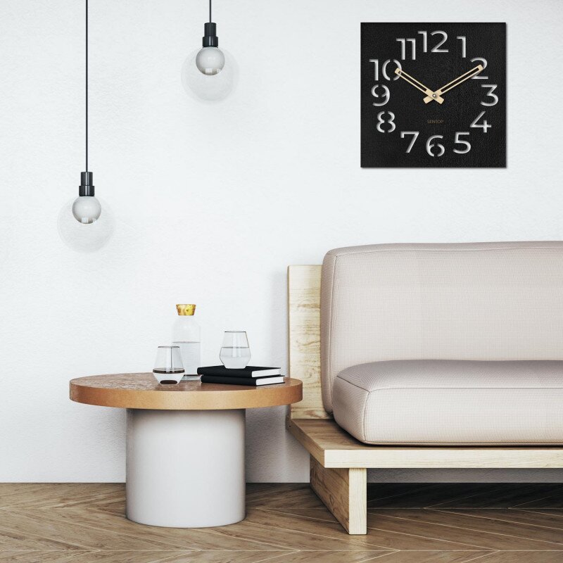 Sentop Nowoczesny drewniany zegar ścienny o minimalistycznym designie | NORK