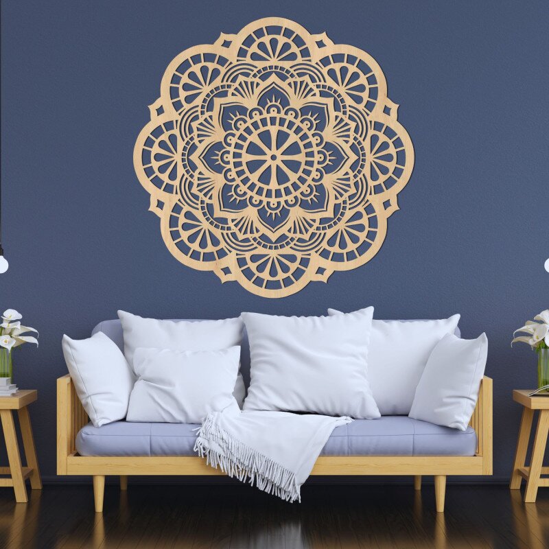 Sentop Ścienny drewniany obraz mandala światło życia - LUMEN