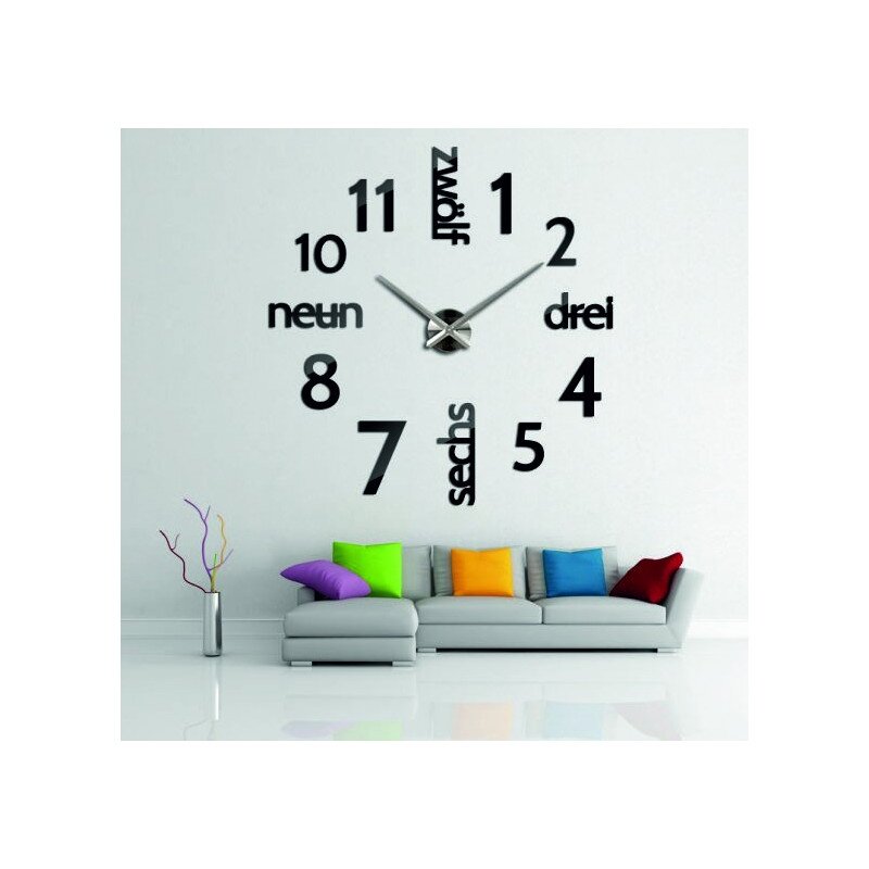 Sentop Stylesa Nowoczesny zegar ścienny DIY DRIWAL 3D S039 i niebieski