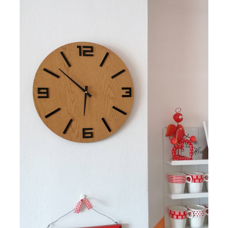 Sentop Stylowy drewniany zegar ścienny – minimalistyczny design – JAKFILD