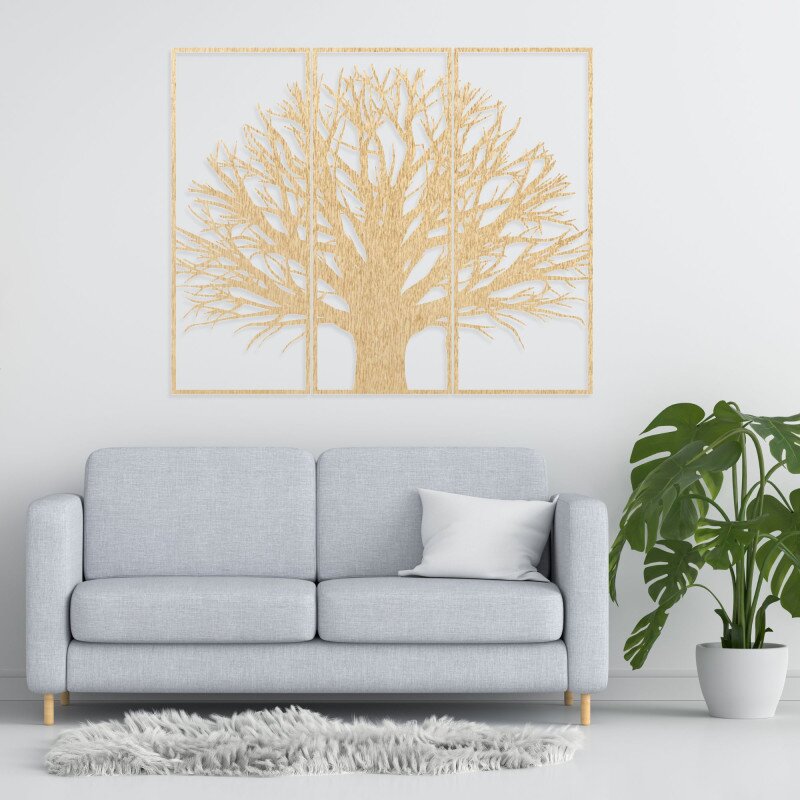 Sentop Trzyczęściowy stylizowany obraz drzewa - Naturalne inspiracje - KANANA