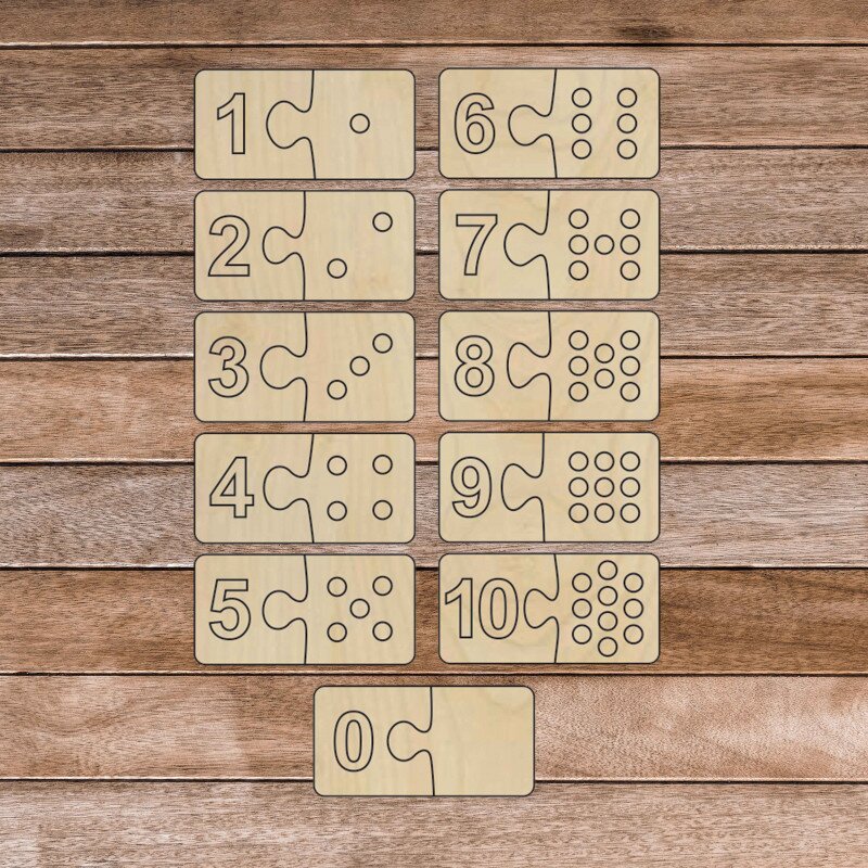 Sentop Wkład drewniany Montessori dla dzieci - dwuczęściowy DOMINO |